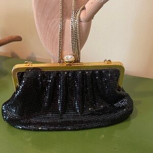 Whiting & Davis Elegant Black Sequin Clutch